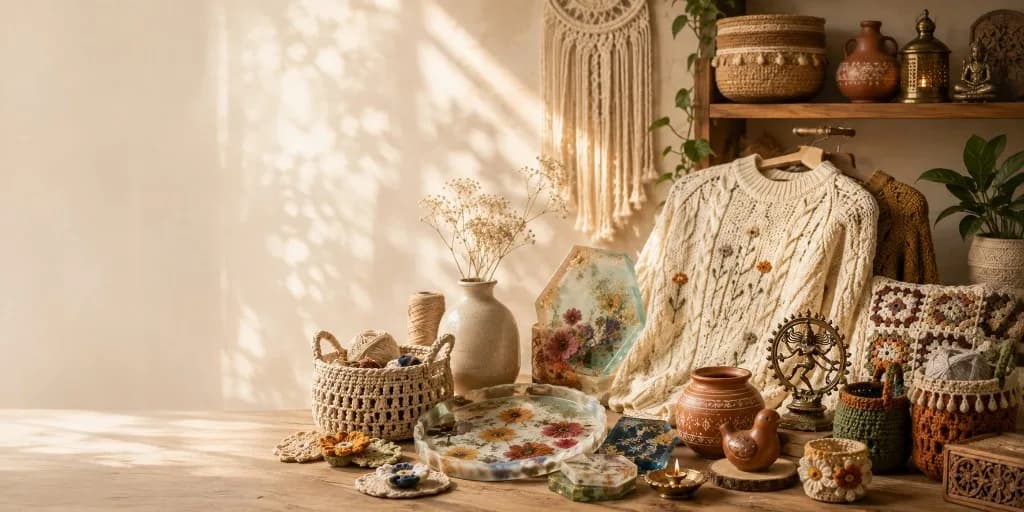 Handmade bags, clothing, and home décor from Crafted Bharat