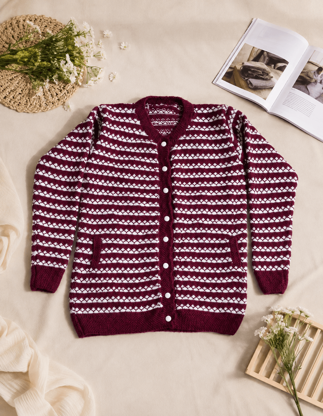 Classic Hand-Knit Cardigan — media 1 of 3